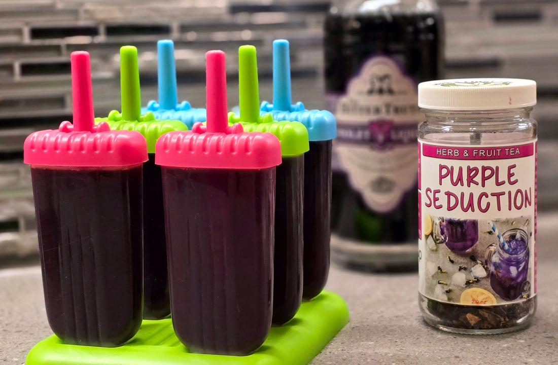 Purple Seduction Tea Popsicles with Violet Liquor