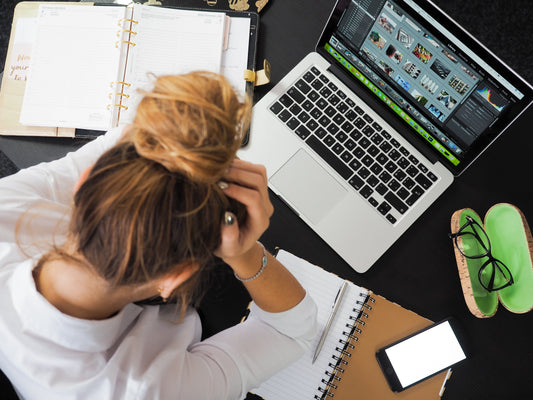Woman working on laptop
