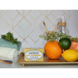 New Beginnings Soap next to citrus  on a tray