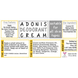 Adonis Deodorant Cream Label