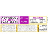 Advanced Hyaluronic Face Mask Label