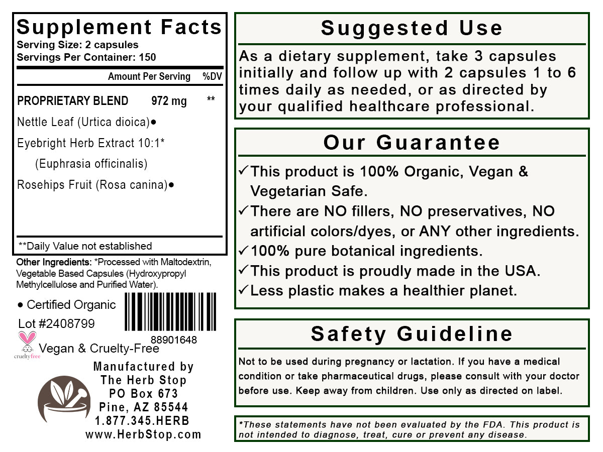 Aller-Eaz Bulk Capsules Label - Back