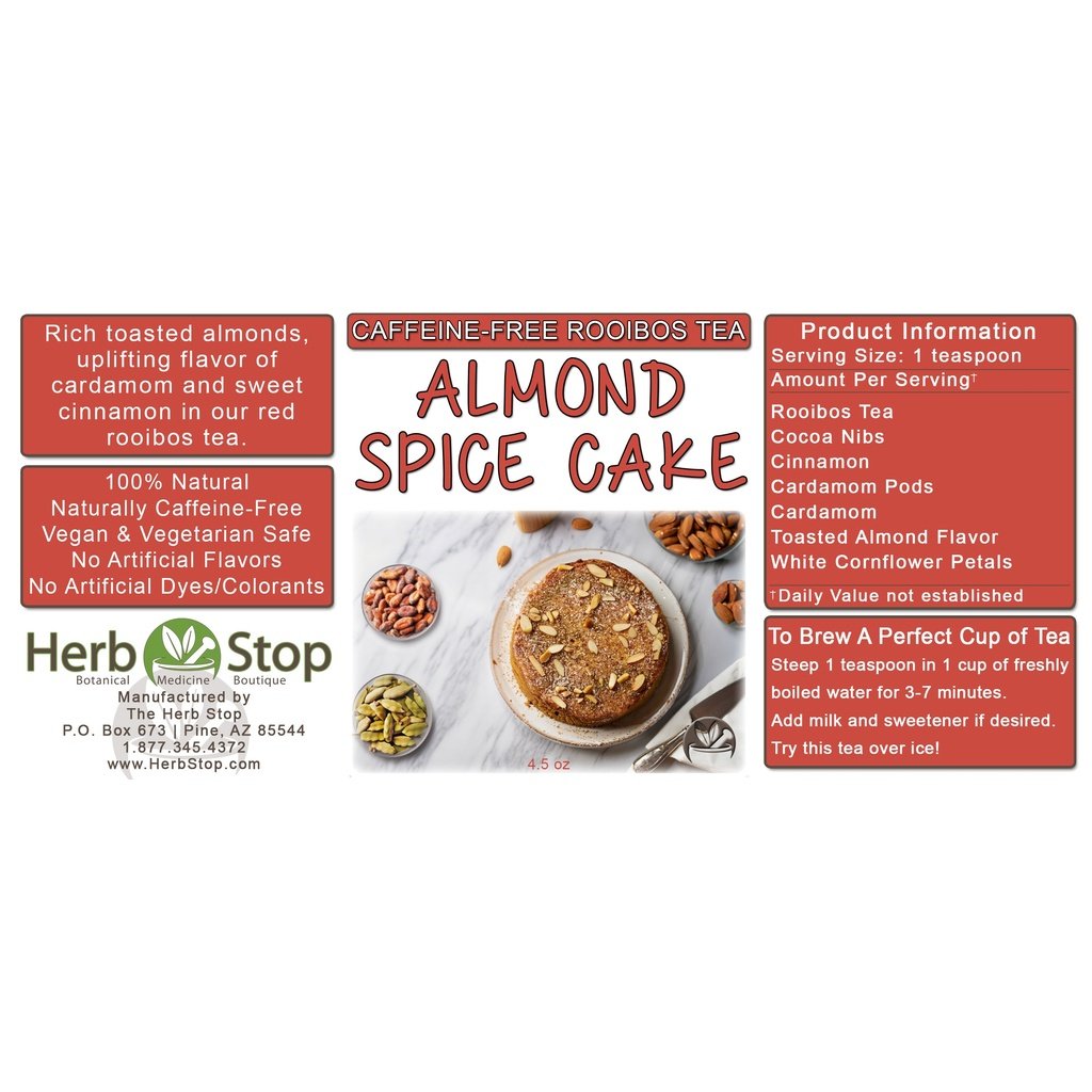 Almond Spice Cake Loose Leaf Rooibos Tea Label