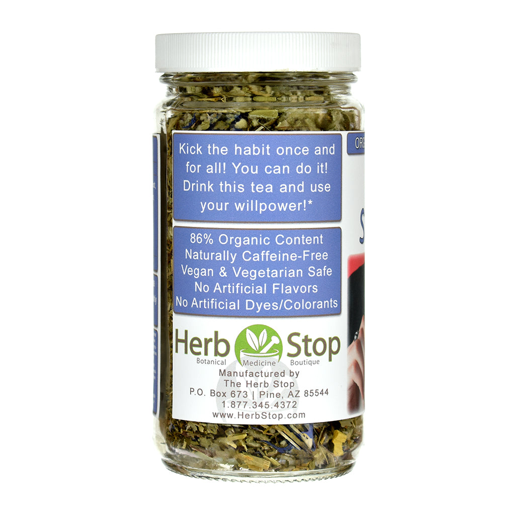 Organic Anti-Smoking Loose Leaf Herbal Tea - Jar Left
