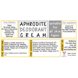 Aphrodite Deodorant Cream label