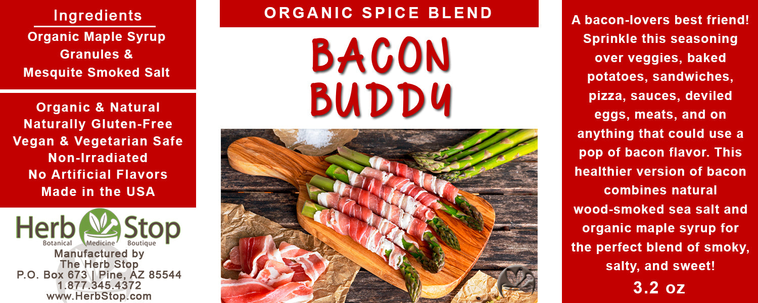 Organic Bacon Buddy Seasoning Label