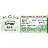 Organic Sweet Basil Essential Oil Label