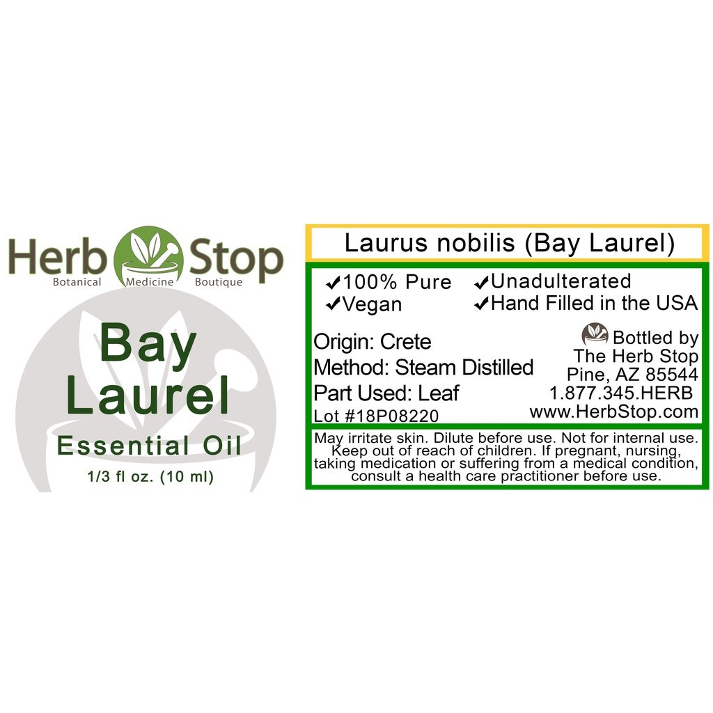 Bay Laurel Essential Oil Label