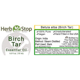 Birch Tar Essential Oil Label