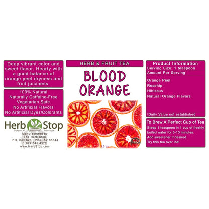 Blood Orange Loose Leaf Herb & Fruit Tea Label