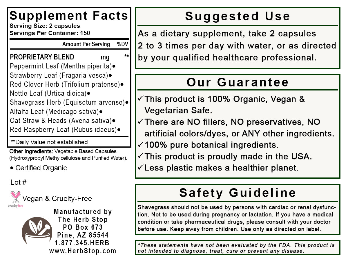 Bone Support Capsules Label - Back