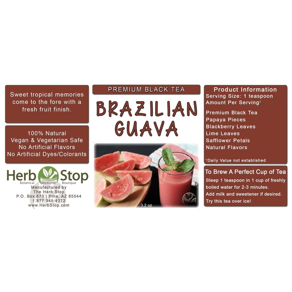 Brazilian Guava Loose Leaf Black Tea Label