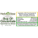 Bug Oil Concentrate Essential Oil Label