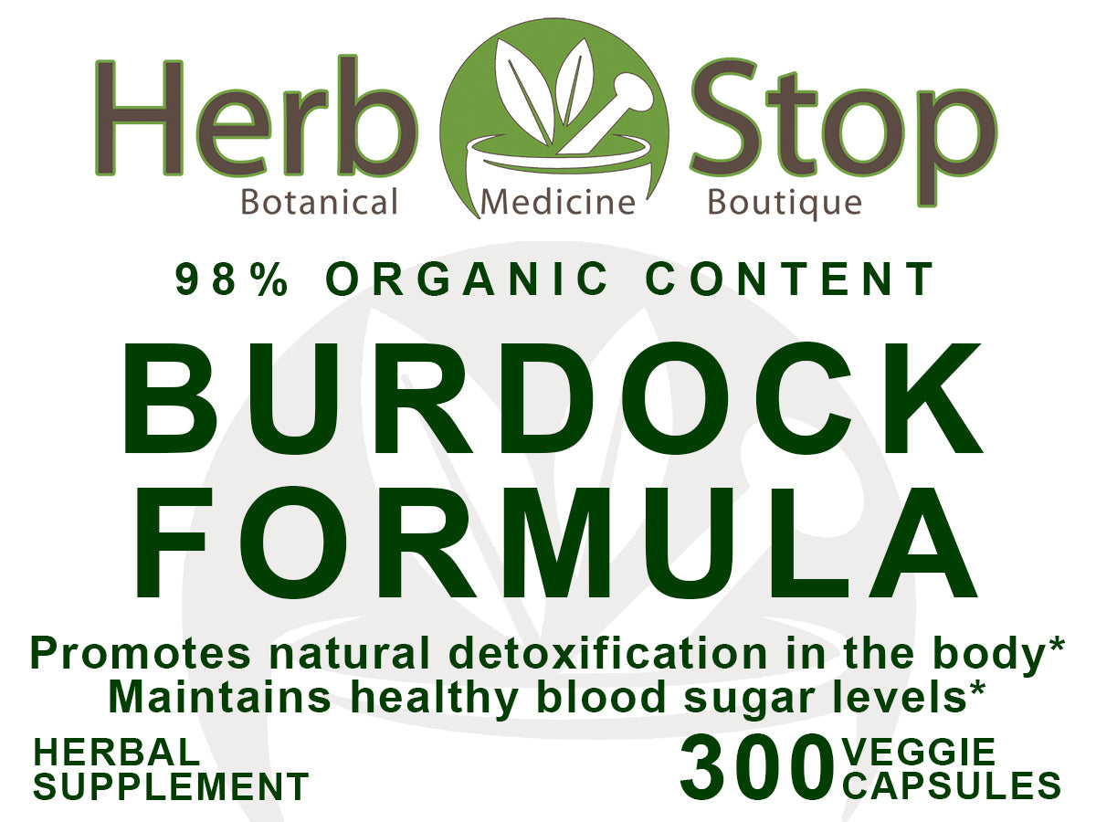 Burdock Formula Capsules Label