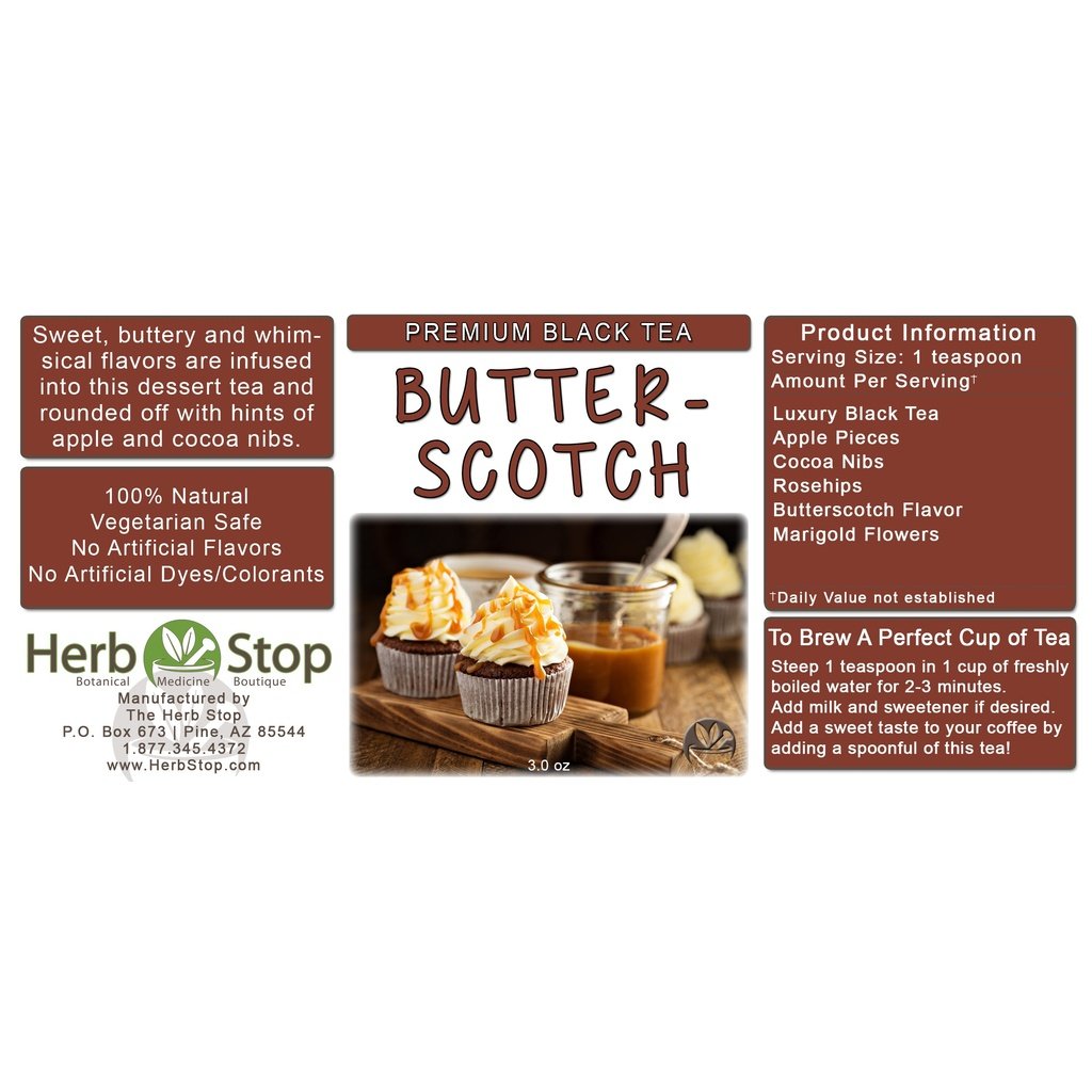 Butterscotch Loose Leaf Black Tea Label