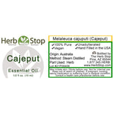 Cajeput Essential Oil Label