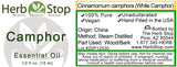 Camphor Essential Oil Label