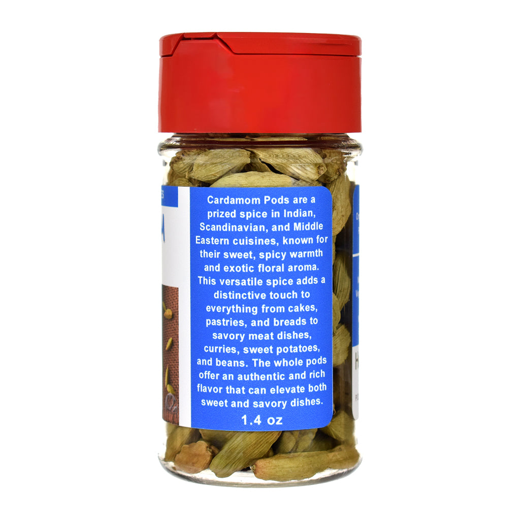 Organic Cardamom Pods Spice Jar - Right Side