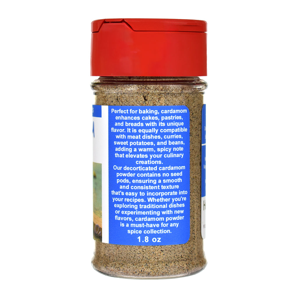 Organic Cardamom Seed Powder Spice Jar - Right Side