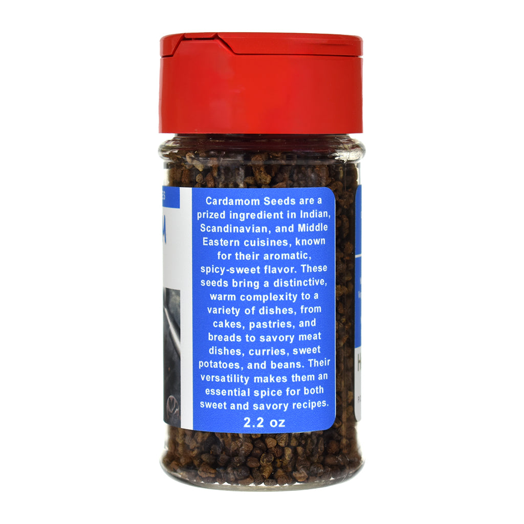 Organic Cardamom Seeds Spice Jar - Right Side