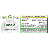 Cassia Essential Oil Label