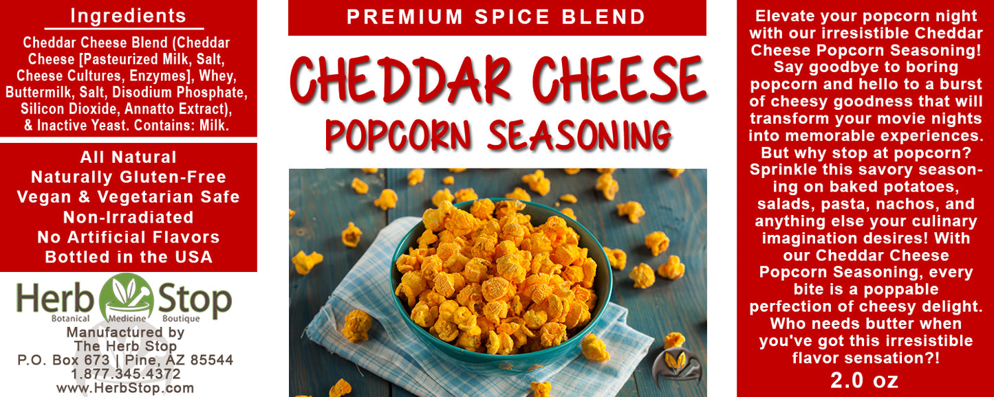 Cheddar Cheese Popcorn Seasoning Label