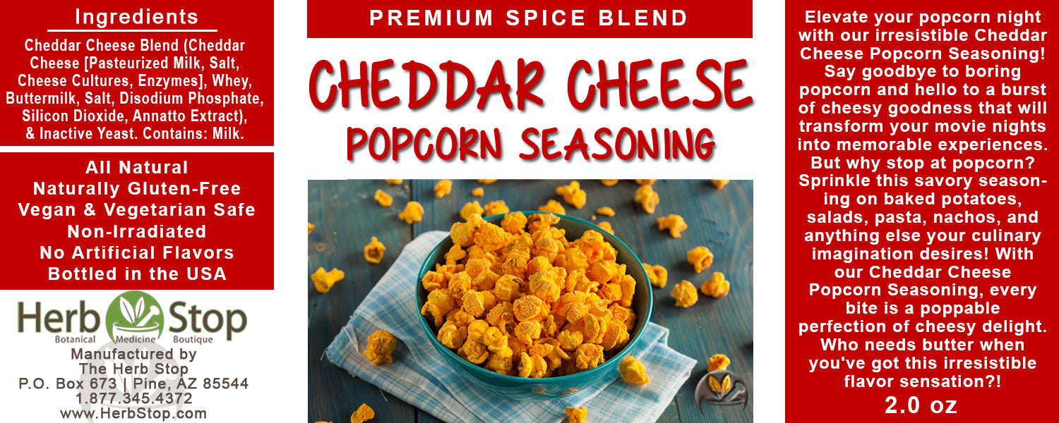 Cheddar Cheese Popcorn Seasoning Label