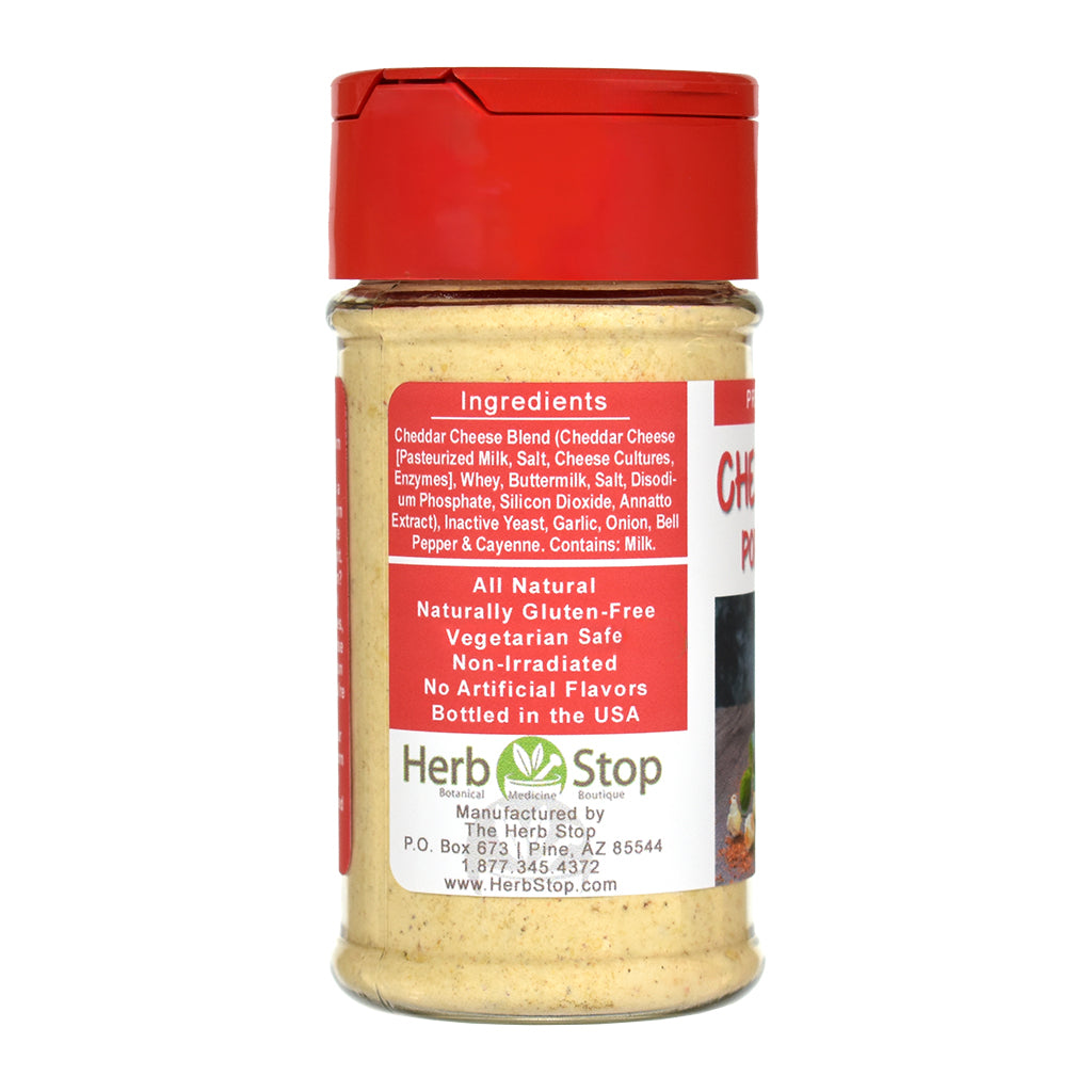 Cheddar Cheese & Spice Popcorn Seasoning Jar - Left