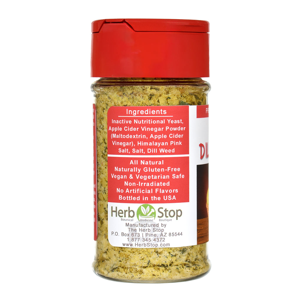 Cheezy Dill & Vinegar Nutritional Yeast Blend Jar - Left