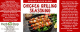 Organic Chicken Grilling Seasoning Label