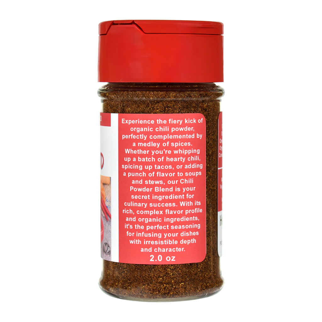 Organic Chili Spice Blend Jar - Right Side