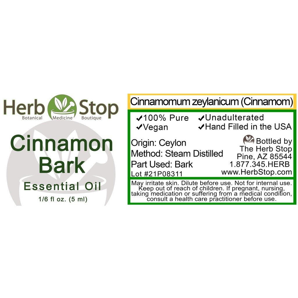 Cinnamon Bark Essential Oil Label