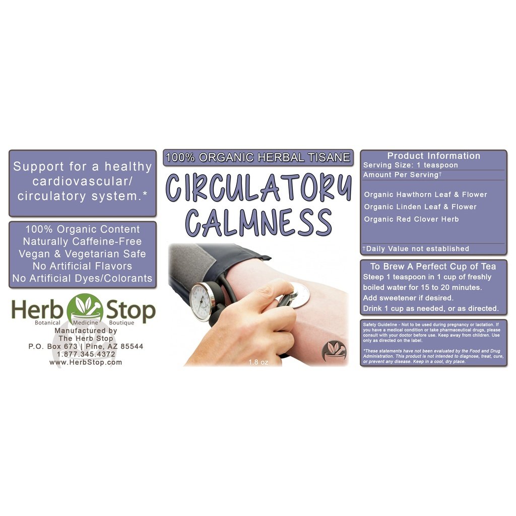 Circulatory Calmness Loose Leaf Herbal Tea Label