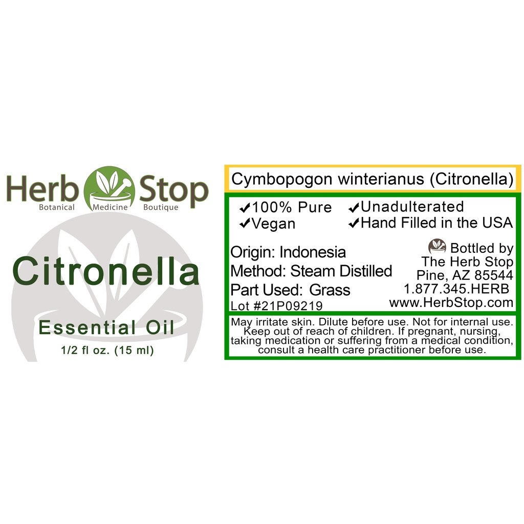 Citronella Essential Oil Label