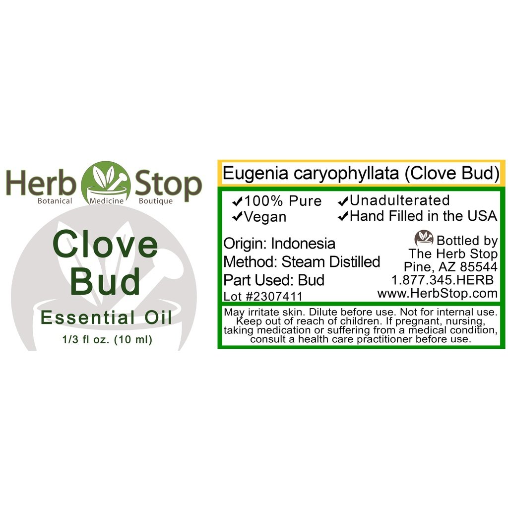 Clove Bud Essential Oil Label