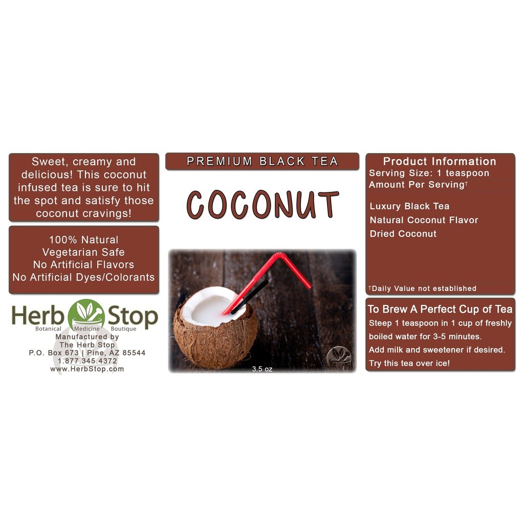 Coconut Loose Leaf Black Tea Label