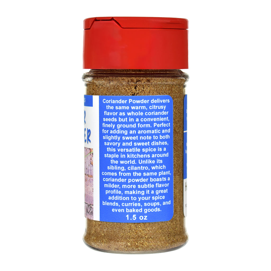 Organic Coriander Seed Powder Spice Jar - Right Side