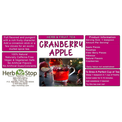 Cranberry Apple Loose Leaf Herb & Fruit Tea Label