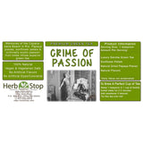 Crime of Passion Loose Leaf Green Tea Label