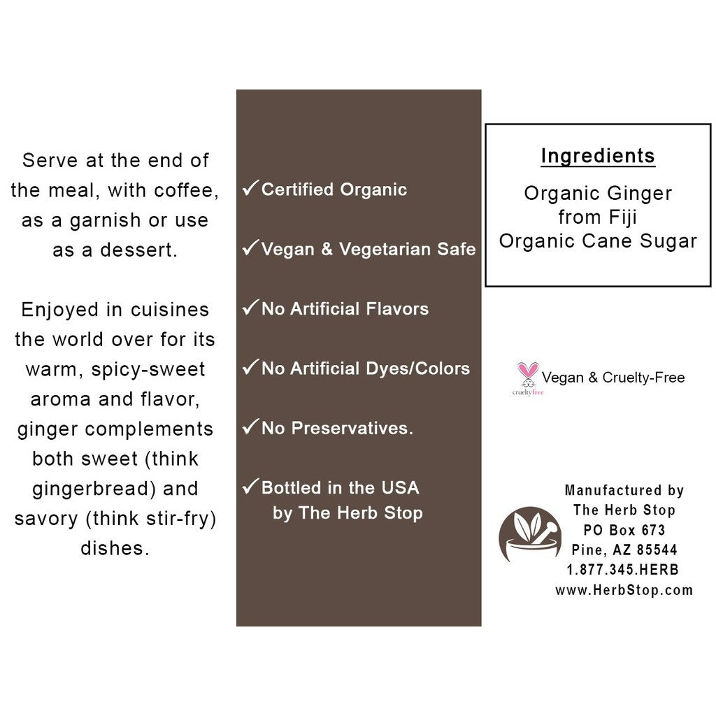 Crystallized Ginger Chunks Label - Back