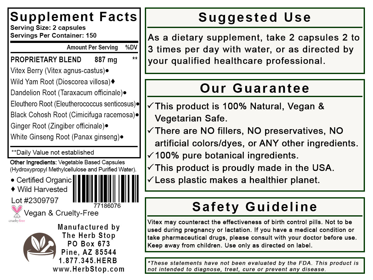 Cycle Balance Capsules Label - Back