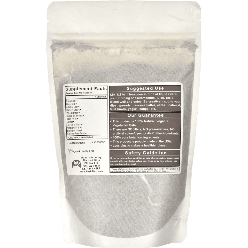 Daily Dose Powdered Greens Bag Back