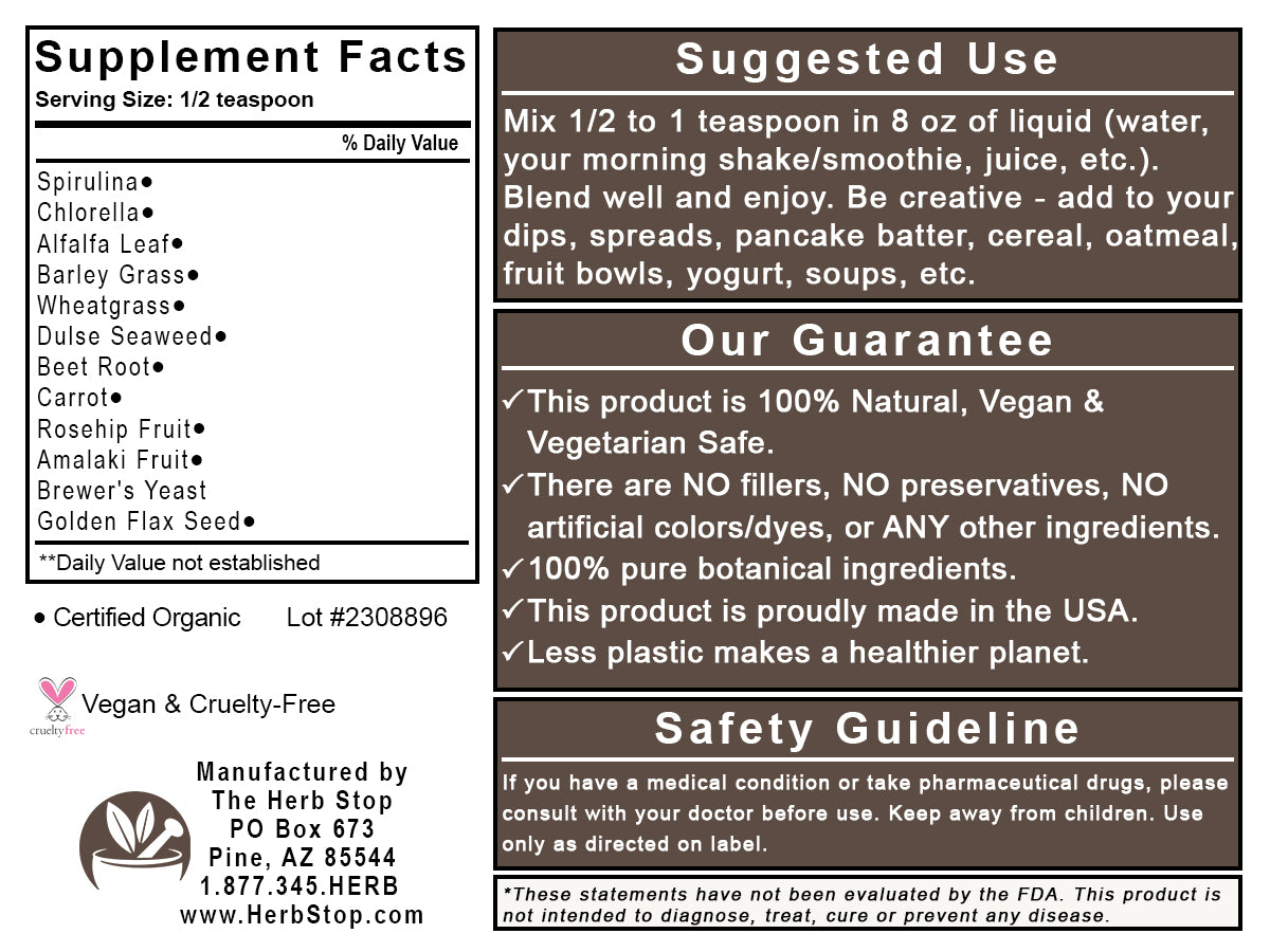 Daily Dose Powder Label - Back