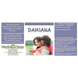 Damiana Loose Leaf Herbal Tea Label