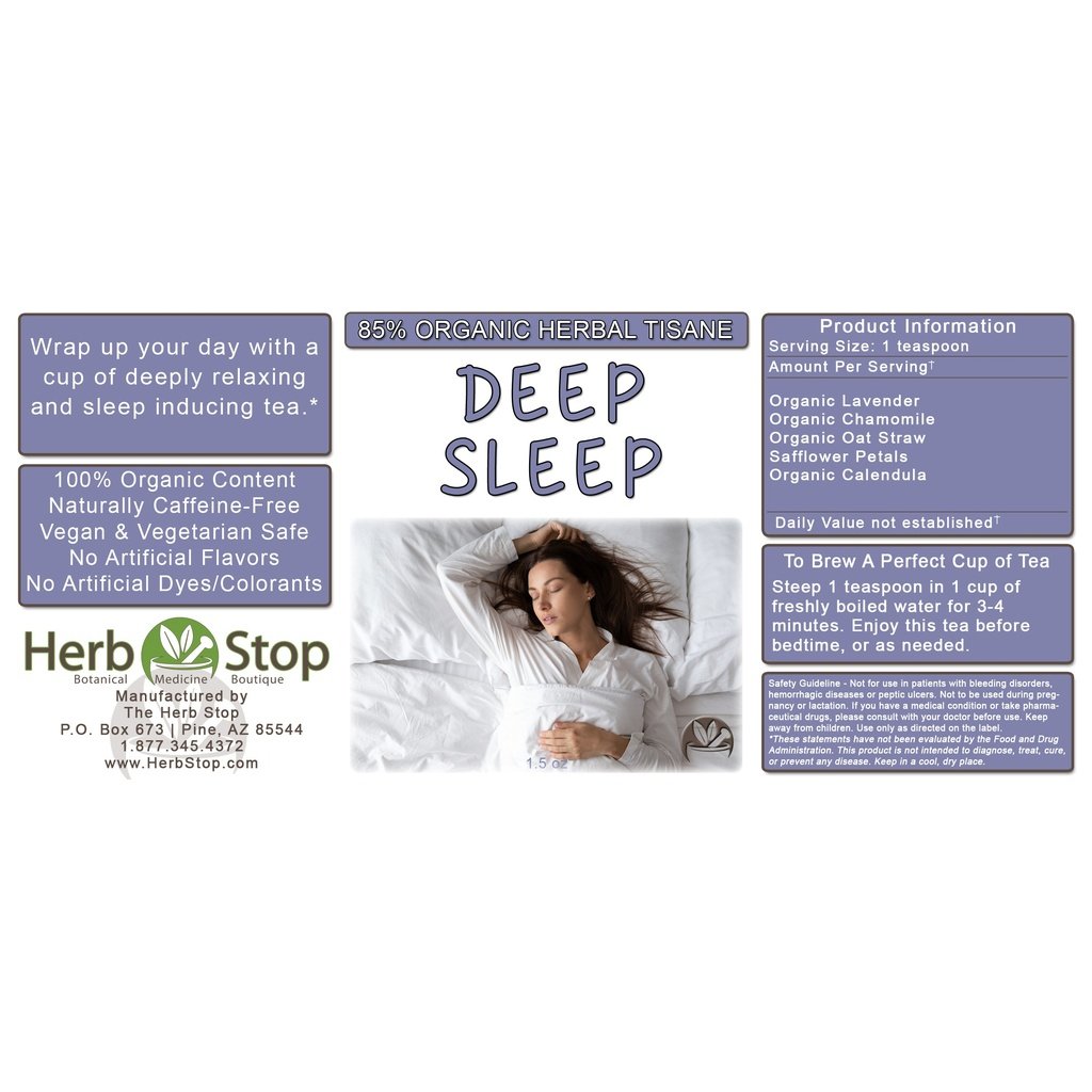 Deep Sleep Loose Leaf Herbal Tea Label