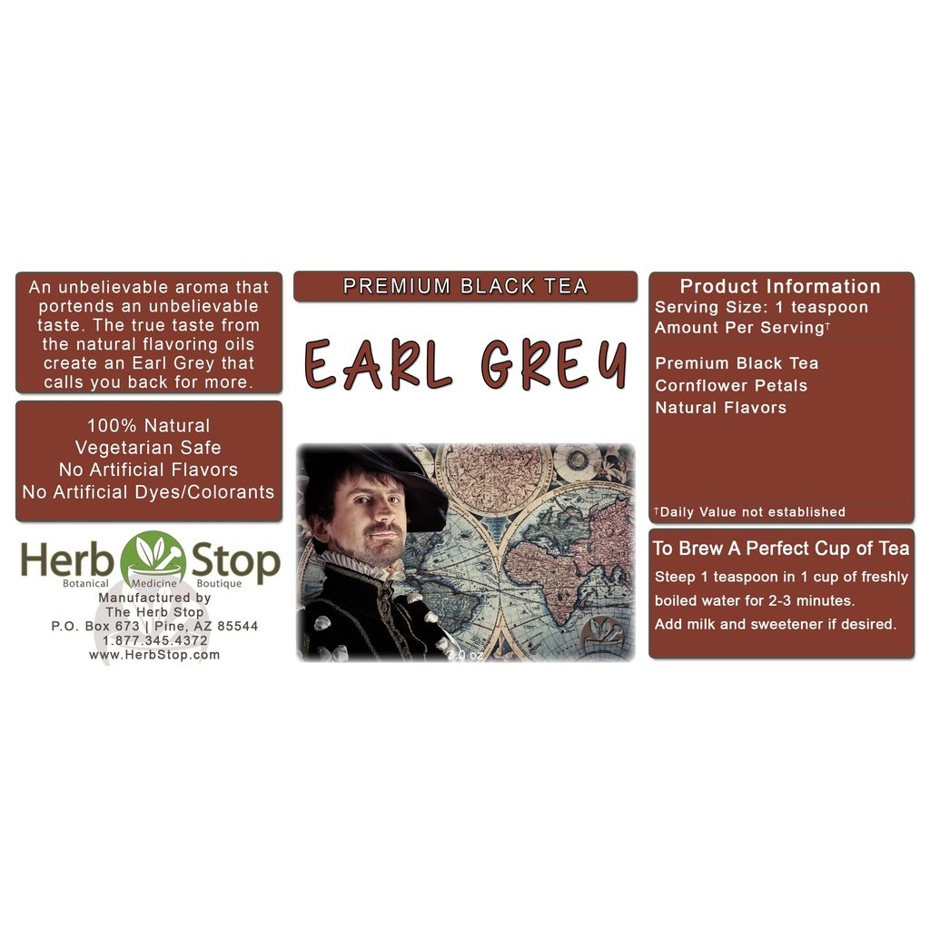 Earl Grey Loose Leaf Black Tea Label