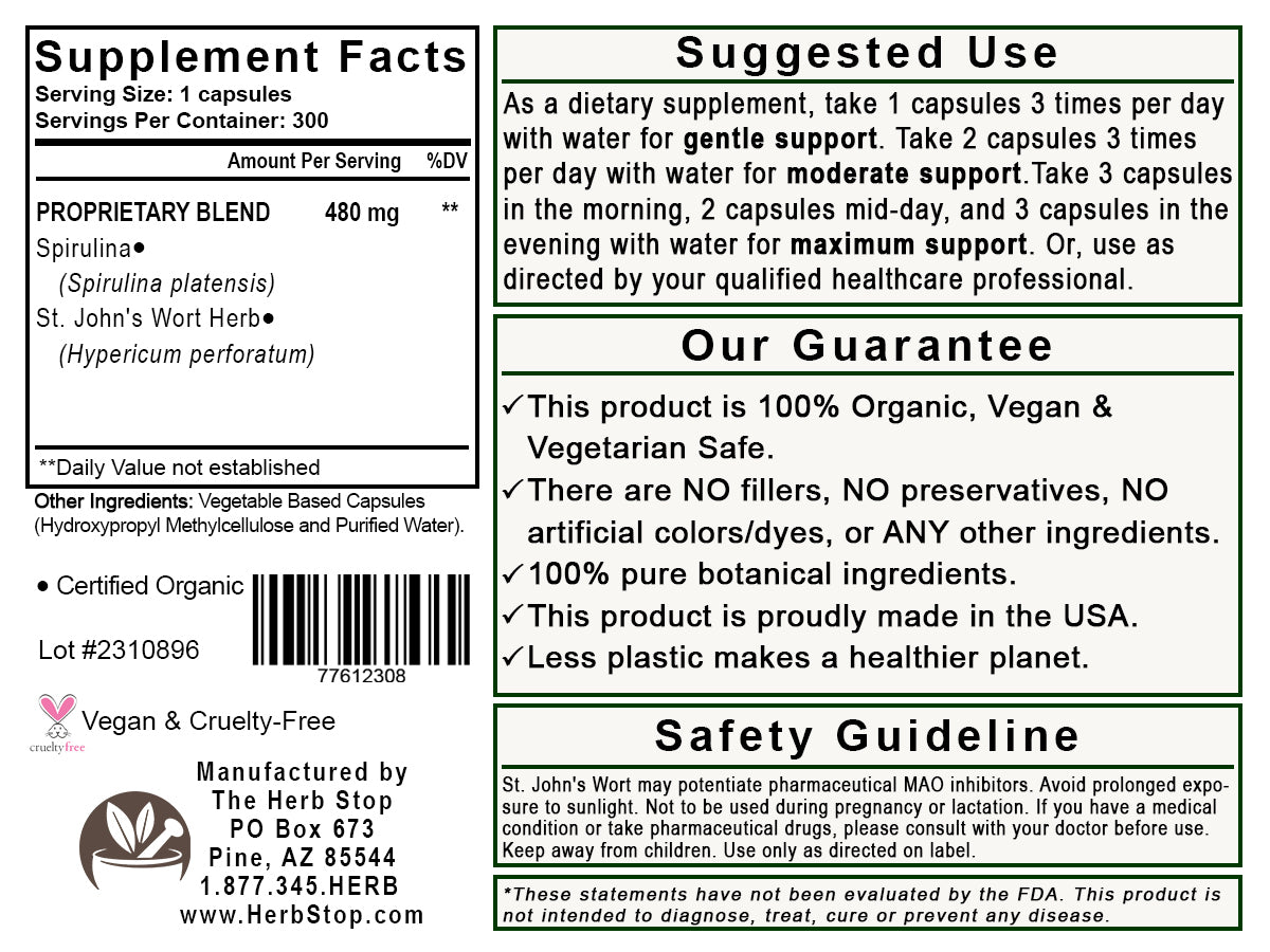 Eaz Stress Capsules Label - Back