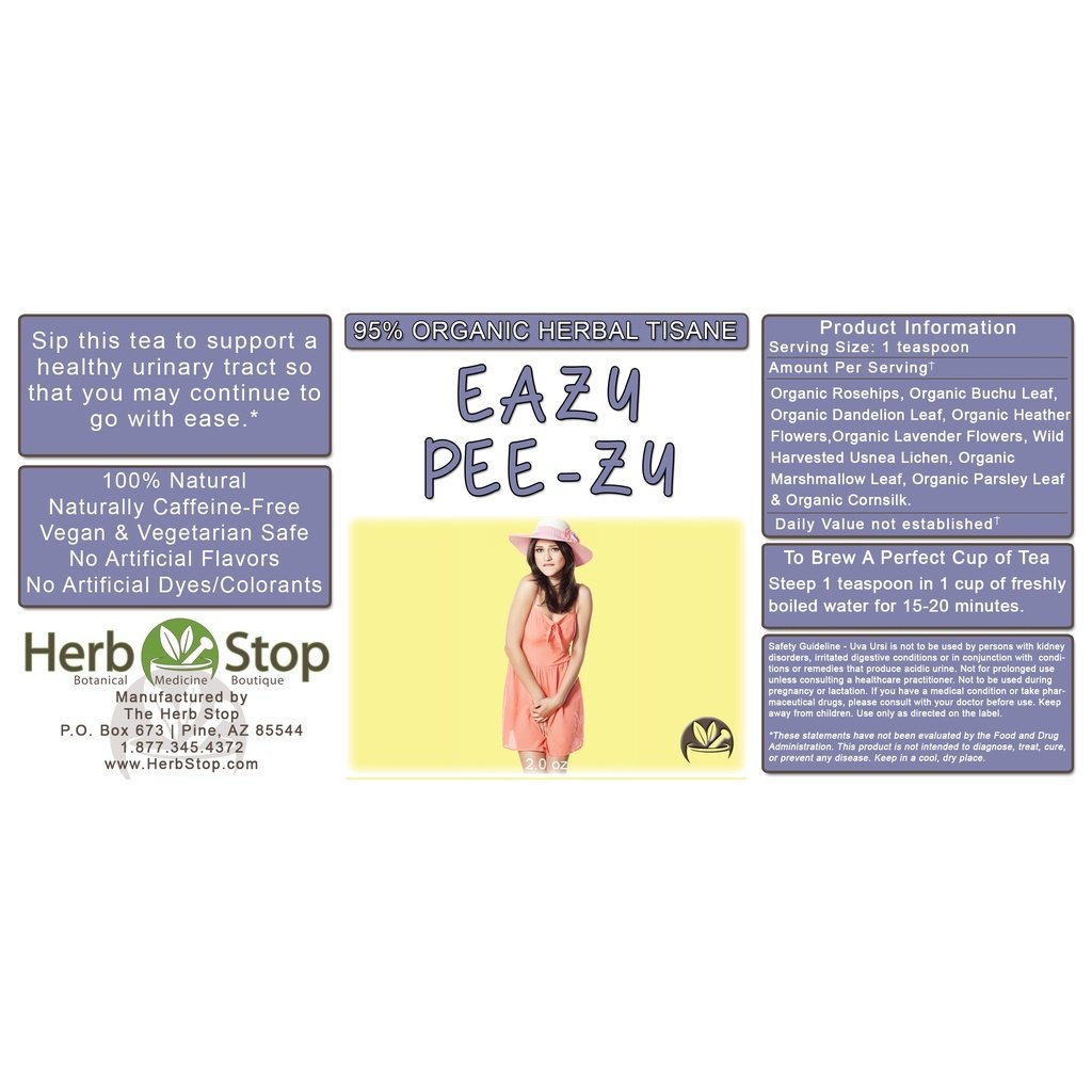 Eazy Pee-zy Loose Leaf Herbal Tea Label
