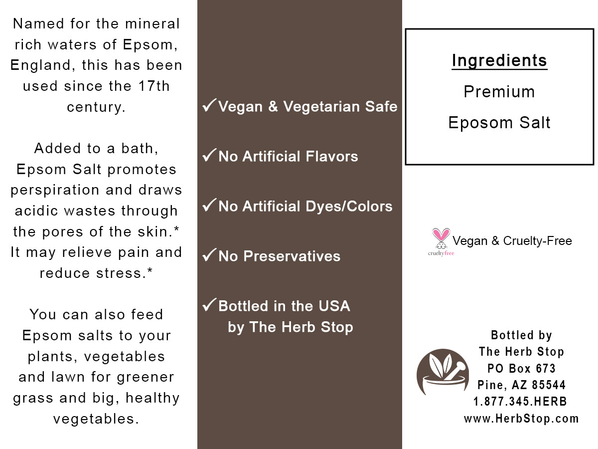 Premium Epsom Salt Label - Back