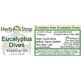Eucalyptus Dives Essential Oil Label